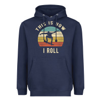 Navy Skater - This Is How I Roll Retro Skateboard Gift Heavyweight Hoodie - longCreatives
