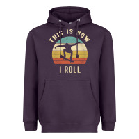 Plum Skater - This Is How I Roll Retro Skateboard Gift Heavyweight Hoodie - longCreatives