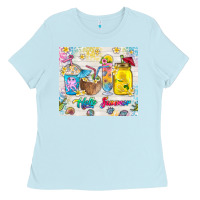 Baby Blue hello summer coffee cups Ladies Tee - TumblerDesignByShophia