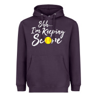 Plum Scorekeeper Softball Team Scorebook Keeper Raglan Baseball Heavyweight Hoodie - longCreatives