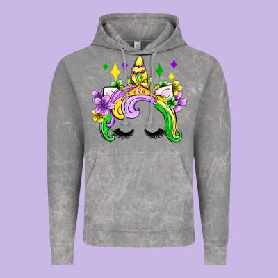 Unicorn Mardi Gras Olivia Vintage Hoodie Designed By Oliviacreatesart