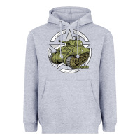 Heather Grey Sherman M4A1 WWII Army Tank History Vintage Heavyweight Hoodie - longCreatives