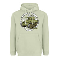 Matcha Sherman M4A1 WWII Army Tank History Vintage Heavyweight Hoodie - longCreatives