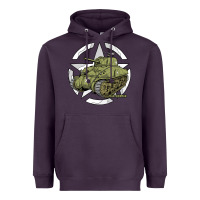 Plum Sherman M4A1 WWII Army Tank History Vintage Heavyweight Hoodie - longCreatives