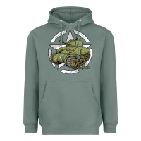 Sage Sherman M4A1 WWII Army Tank History Vintage Heavyweight Hoodie - longCreatives