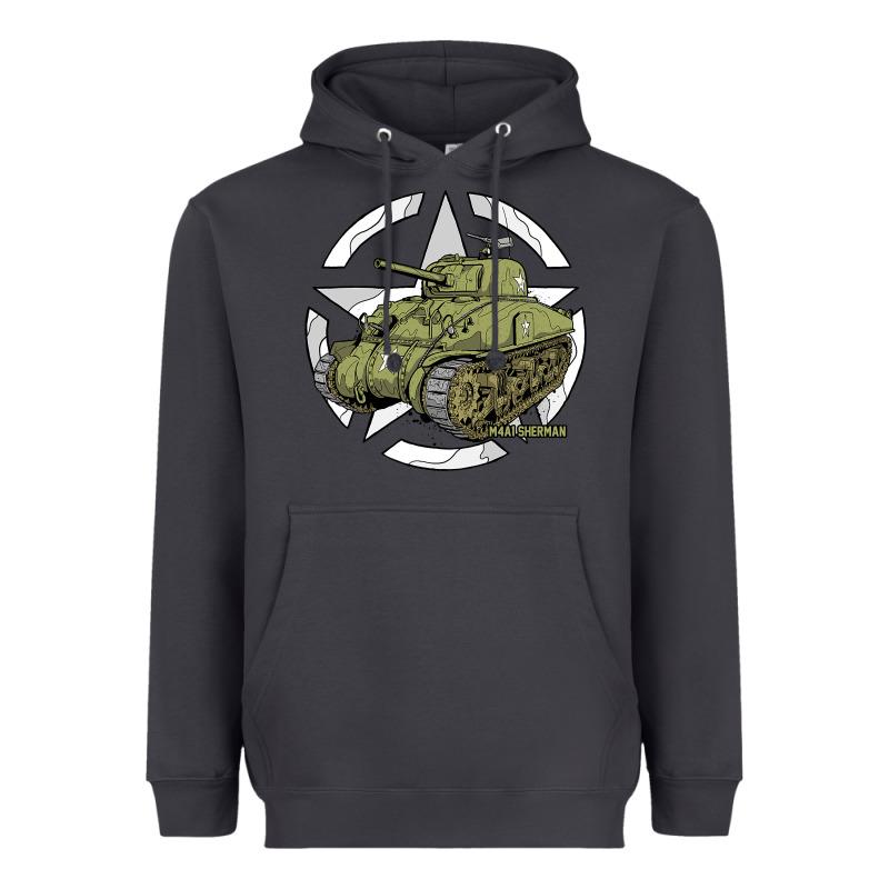 Sherman M4a1 Wwii Army Tank History Vintage Heavyweight Hoodie by longCreatives | Teevron