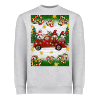 Heather Grey christmas gnomes truck Heavyweight Sweatshirt - Artiststas