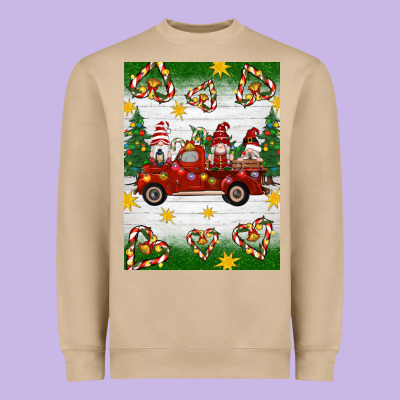 Christmas Gnomes Truck Heavyweight Sweatshirt Designed By Artiststas