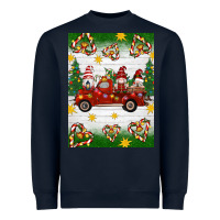 Navy christmas gnomes truck Heavyweight Sweatshirt - Artiststas