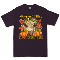 Plum Pray Till The Cows Come Home Premium Tee - texasbilliewilder