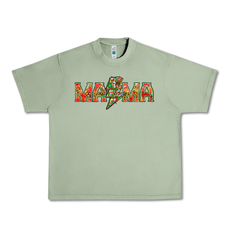 Mama Christmas Lightning Bolt Mother's Day Urban Heavy Tee by HowdyJamesFarm | Teevron