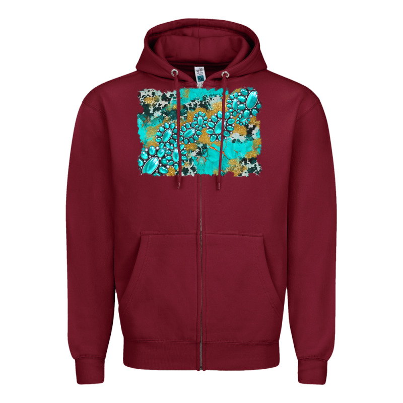 Gemstone Cowhide Glitter Background Zipper Hoodie by Artiststas | Teevron