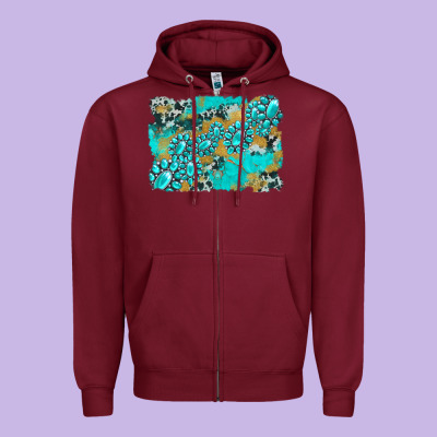 Gemstone Cowhide Glitter Background Zipper Hoodie Designed By Artiststas