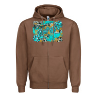 Chestnut gemstone cowhide glitter background Zipper Hoodie - Artiststas
