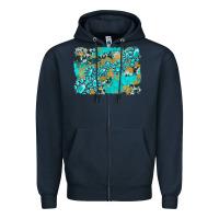 Navy gemstone cowhide glitter background Zipper Hoodie - Artiststas
