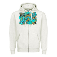Oatmeal Heather gemstone cowhide glitter background Zipper Hoodie - Artiststas