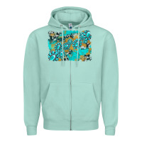 Seafoam gemstone cowhide glitter background Zipper Hoodie - Artiststas