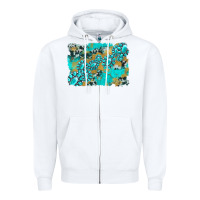 White gemstone cowhide glitter background Zipper Hoodie - Artiststas