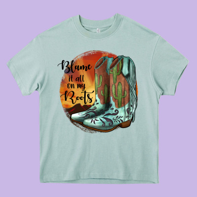 Blame It All On My Roots Heavy Core Tee Designed By Jahusdesignshop