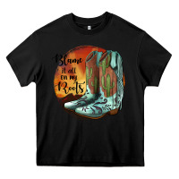 Black Blame It All On My Roots Heavy Core Tee - JahusDesignShop