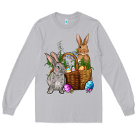 Moon Dust Bunnys carrots eggs with basket easter Long Sleeve Tee - OliviaCreatesArt