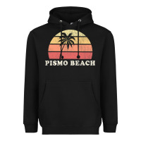 Black Pismo Beach CA Vintage 70s Retro Throwback Design Heavyweight Hoodie - longCreatives