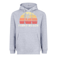 Heather Grey Pismo Beach CA Vintage 70s Retro Throwback Design Heavyweight Hoodie - longCreatives