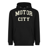 Black Classic Motor City Detroit Varsity Heavyweight Hoodie - longCreatives