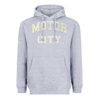 Heather Grey Classic Motor City Detroit Varsity Heavyweight Hoodie - longCreatives