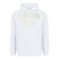 White Classic Motor City Detroit Varsity Heavyweight Hoodie - longCreatives