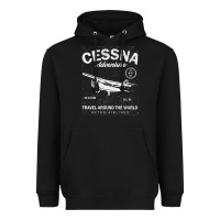 Black cessna distressed Heavyweight Hoodie - longCreatives