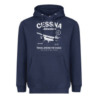 Navy cessna distressed Heavyweight Hoodie - longCreatives
