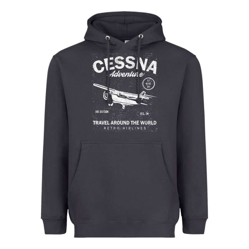 Cessna Distressed Heavyweight Hoodie by longCreatives | Teevron