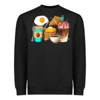 Black Breakfast Coffee Cups Heavyweight Sweatshirt - Artiststas