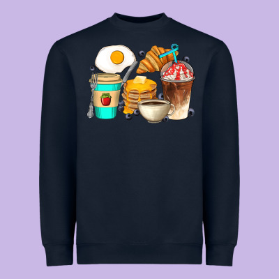 Breakfast Coffee Cups Heavyweight Sweatshirt Designed By Artiststas