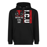 Black ICU Registered Nurse Medical Intensive Care Unit Heavyweight Hoodie - longCreatives