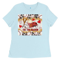 Baby Blue tis' the season with cowhide tumbler tbs Ladies Tee - TumblerDesignByShophia