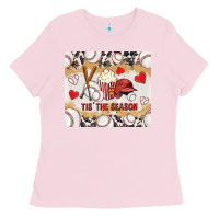 Bubblegum Pink tis' the season with cowhide tumbler tbs Ladies Tee - TumblerDesignByShophia