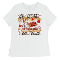White tis' the season with cowhide tumbler tbs Ladies Tee - TumblerDesignByShophia