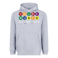 Heather Grey House Music All Night Long Ravers Heavyweight Hoodie - longCreatives