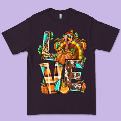 Love Turkey Thanksgiving Premium Tee Designed By Texasbilliewilder