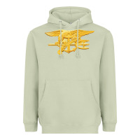 Matcha Navy Seals badge Heavyweight Hoodie - longCreatives