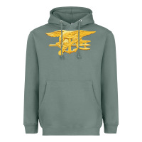 Sage Navy Seals badge Heavyweight Hoodie - longCreatives