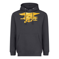 Smoke Navy Seals badge Heavyweight Hoodie - longCreatives