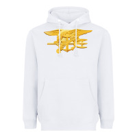 White Navy Seals badge Heavyweight Hoodie - longCreatives