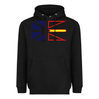 Black Newfoundland and Labrador Flag - 3 Color Heavyweight Hoodie - longCreatives