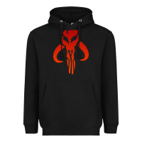 Black Mando Mythosaur Skull Sticker Heavyweight Hoodie - longCreatives