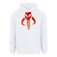 White Mando Mythosaur Skull Sticker Heavyweight Hoodie - longCreatives