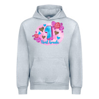 Heather Grey back to school flowers first grade 3200x2400 Urban Hoodie - AdoDesignShop