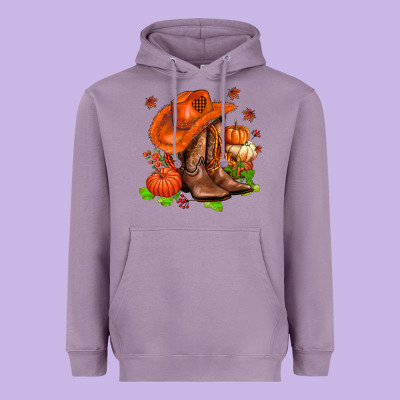 Fall Pumpkins  Cowgirl  And Roses Heavyweight Hoodie Designed By Adodesignshop
